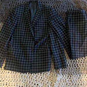 Armani Exchange- US Men’s 40- Modern Fit Flat Front Plaid Pattern 2-Piece Suit